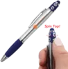 Police Spin Top Pen - Custom Branded Stylus Pen with Icon Design & Chrome Accents