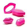Portable Lip Shaped Hairbrush Mini Hair Comb With Mirror