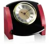 Rosewood/Black Glass Customizable Desk Clock