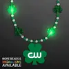 Pretty Light Up Shamrock Bead Necklace with Medallion