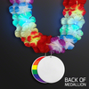 Pride Rainbow Floral Flashing Lei - Round Medallion