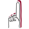 Promotional #1 Foam Spirit Finger - 16" (One Color Imprint)