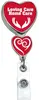 Promotional Heart Shape Chrome Double Up Secure ID Badge Reel