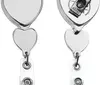 Promotional Heart Shape Chrome Double Up Secure ID Badge Reel