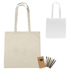 Pure Cotton Colorable Tote with 6-Pack Crayons