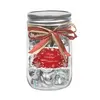 Raffia Bow Glass Mason Jars Set of 3