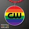 Rainbow Flag Circle Medallion with Beaded Necklace (Non Light Up)