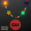 Rainbow Light Up Star Beads with Red Medallions