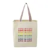 Custom Rainbow Recycled Cotton Grocery Tote - 6oz