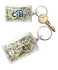 Rectangle Shaped Key Tag with Genuine US Currency Fill