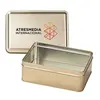 Rectangular Hinged-Lid Metal Storage Tin