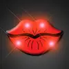 Red Kissing Lips LED Flashing Lapel Pin