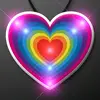 Retro Rainbow Heart Blinkies on String Necklace