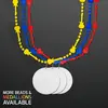 Rock Guitar Necklace Mardi Gras Beads with White Medallion