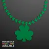 Rounded Mini Shamrocks Bead Necklace with Shamrock Medallion