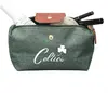 Personalized Travel Toiletry Bag with Leather Accent (8.5" x 4.5")