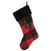 Satin Liner Black Faux Fur Trim Christmas Stocking