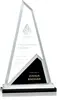 Starfire Double Base Custom Awards with Aluminum Accent - Clear/Grey or Clear/Blue or Clear/Grey with Second Position Etch