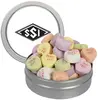 Short Round Tin with Conversation Hearts