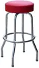 Single Ring Bar Stool with Chrome Frame and Swivel Seat