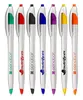 Sleek Silver Pen with Colorful Accent Trim - Customizable