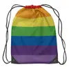 Small Rainbow Drawstring Bag