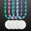 Snowflake Beads, Opalescent Opaque with White Medallion (NON-Light Up)