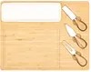 Custom Bamboo Cheese Board & Tray Knife Set