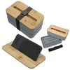 Stackable Bento Box With Phone Stand