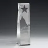 Custom Star Obelisk Award in Optical Crystal - Elegant Recognition Gift