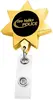 Star Retractable ID Badge Reel (Gold Finish, 360º Swivel Alligator Clip)