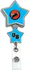 Star Shape Chrome Double Up Secure ID Badge Reel