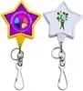 Star-Shaped Bamboo Badge Reel with Dual Attachments