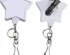 Star-Shaped Bamboo Badge Reel with Dual Attachments