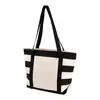 Striped Accent Boat Tote Bag