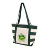 Striped Accent Boat Tote Bag