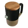 Tahoe Tea & Coffee Ceramic Mug with Wood Lid 16oz