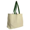 Personalized Natural Canvas Tote with Color Handles - 8 oz.