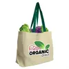 Personalized Natural Canvas Tote with Color Handles - 8 oz.