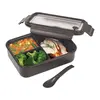 Custom Bento Box with Foldable Spoon - Three Compartment Food Storage