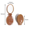 Travel Hair Brush with Mirror Foldable Comb Mirror
