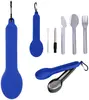 Travel Utensil Set With Silicone Holder