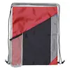 Tri Color Polyester Drawstring Bag w/Mesh Pocket