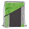 Tri Color Polyester Drawstring Bag w/Mesh Pocket