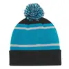 Tri-color Striped Beanie with Cuff