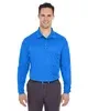 UltraClub Adult Cool & Dry Long-Sleeve Mesh Piqué Polo