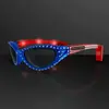 USA Stars & Flag Stripes LED Flashing Sunglasses