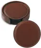 Custom Vintage Leather Coaster Set