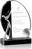 Clear & Black Crystal Golf Award with Logo - Customizable Award