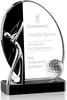 Clear & Black Crystal Golf Award with Logo - Customizable Award